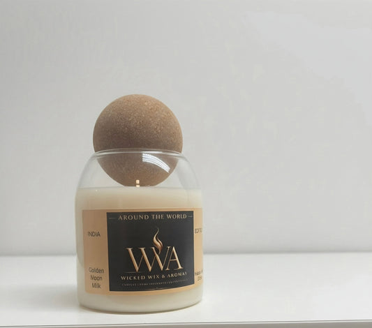 Golden Moon Milk Luxury Candle | coconut Apricot Wax | Bergamot, Lavender & Vanilla | 15 oz | 70-Hour Burn