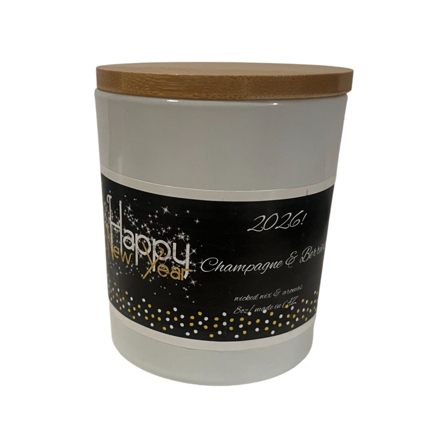 Champagne & Berries Wood-Wick Candle | 8 oz Coconut Apricot Wax | 40+ Hour Burn