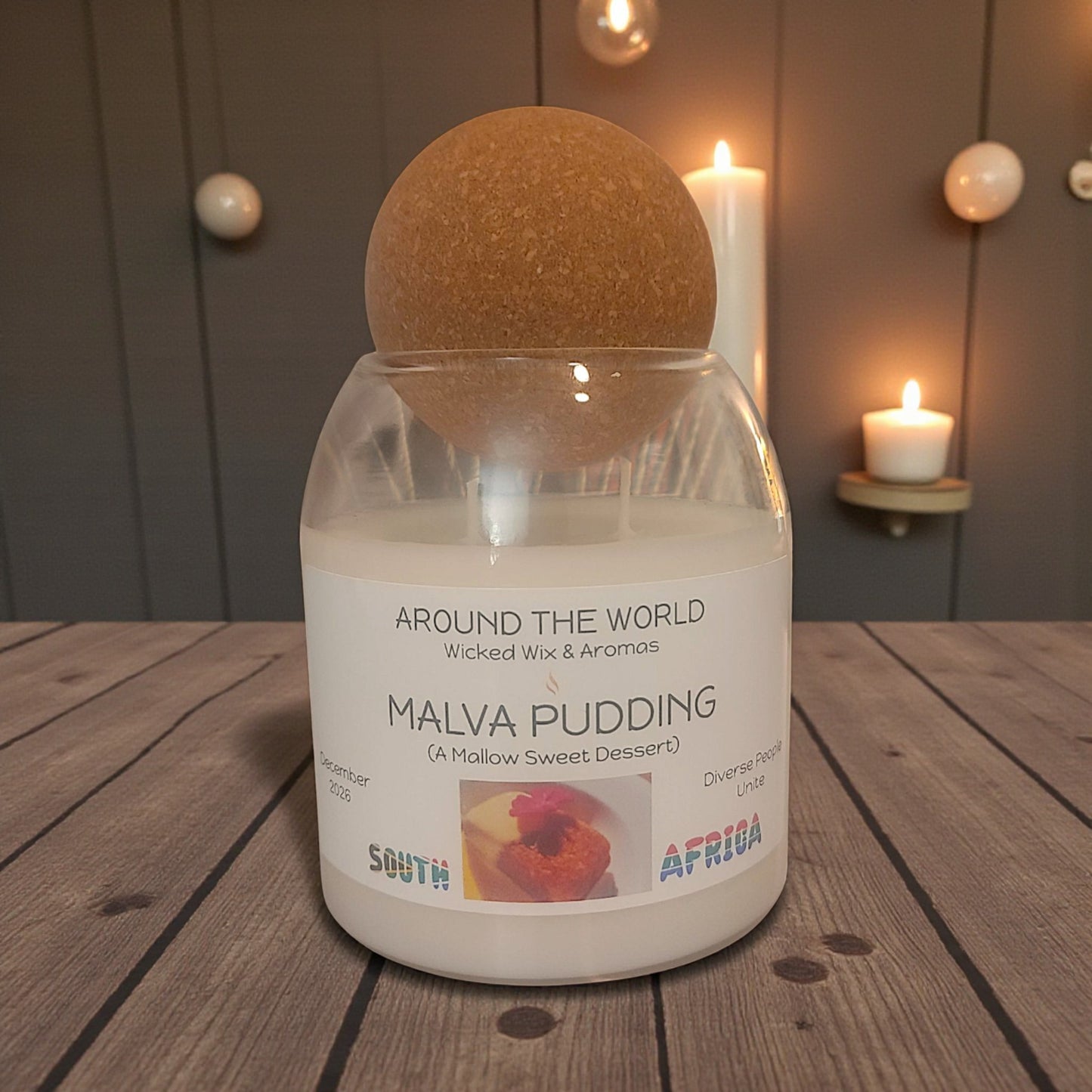 Around the World: Malva Pudding 2 Wick Candle - 15 Oz