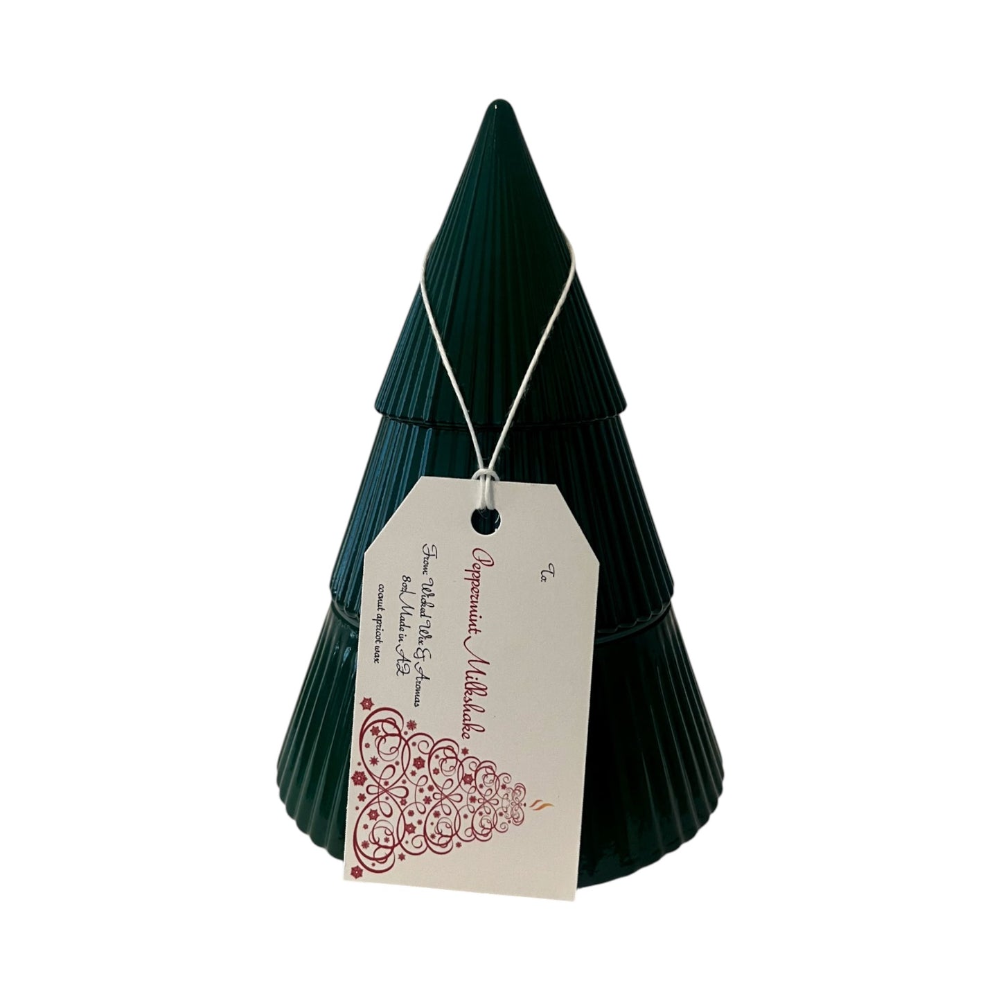 Holiday Candle Peppermint Milkshake Christmas Tree 8 Oz.