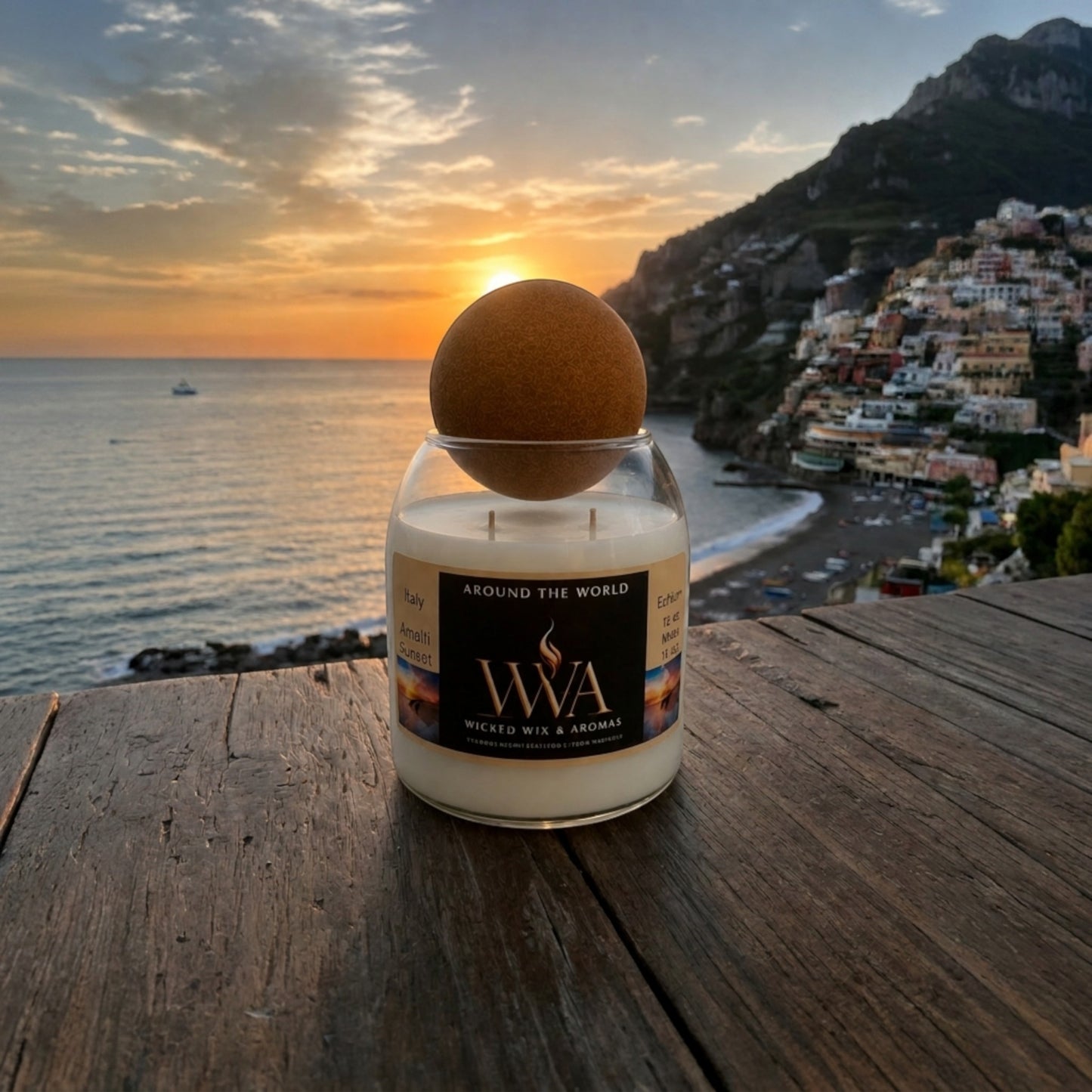 Sol d'Amalfi Luxury Candle –  | Clean Burning, Pet-Safe | Coastal Inspired Candle