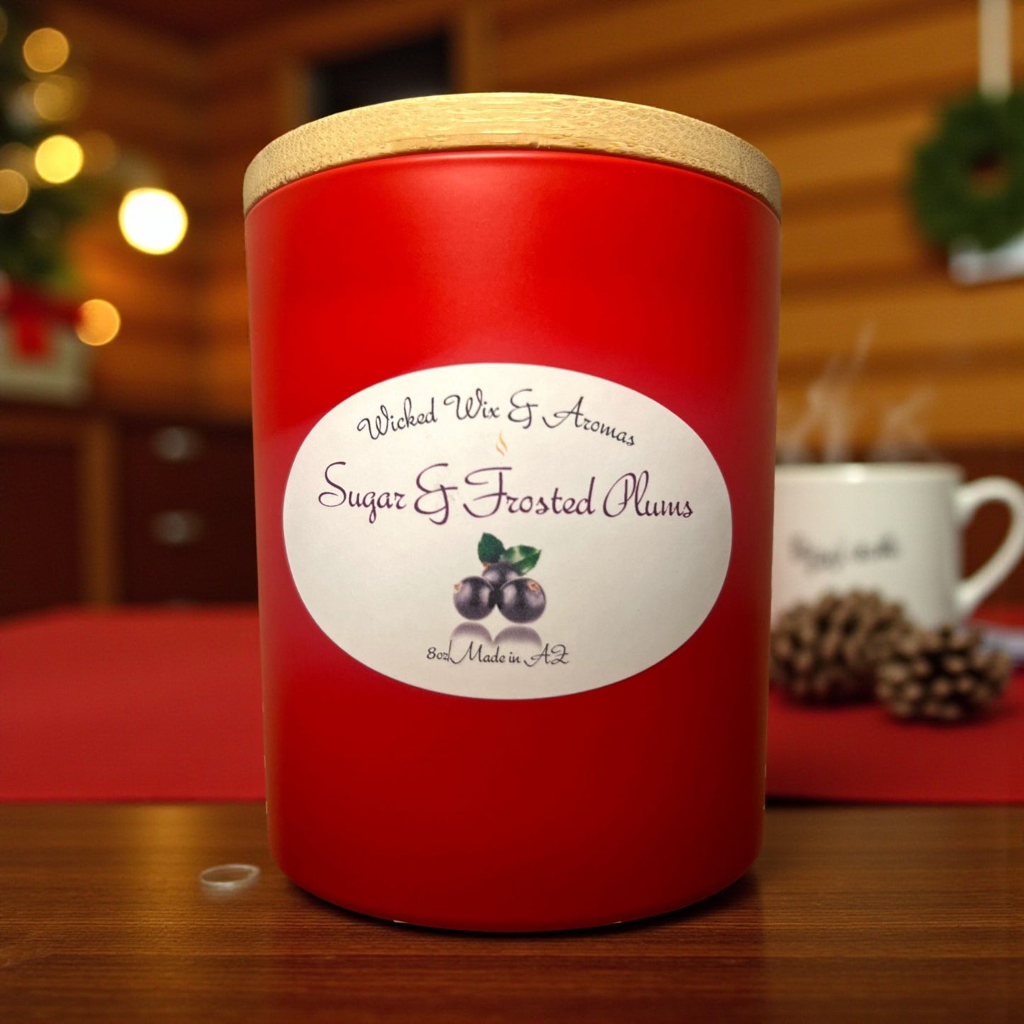 Christmas Candle- Sugar Frosted Plums | Cozy Winter Plum & Citrus Candle 8 OZ