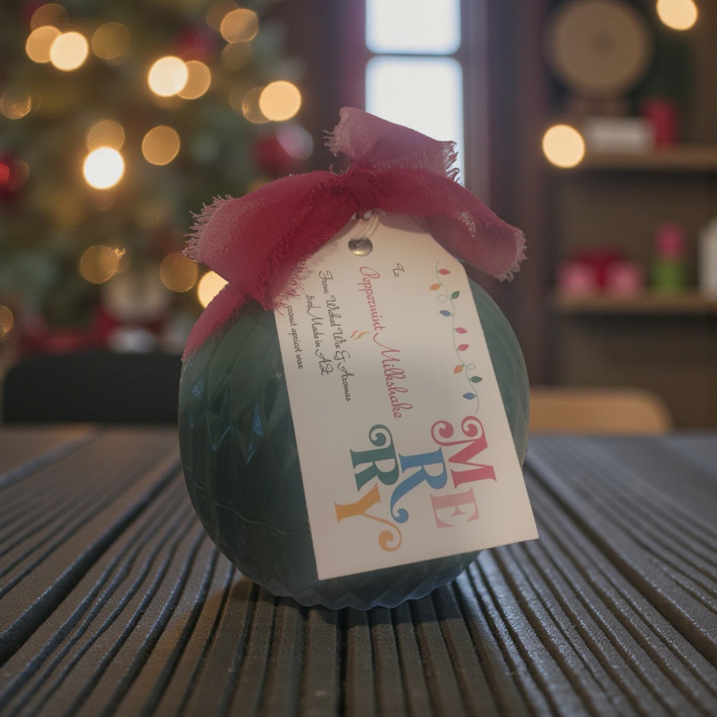 Holiday Candle Peppermint Milkshake Christmas Ornament 5 Oz.