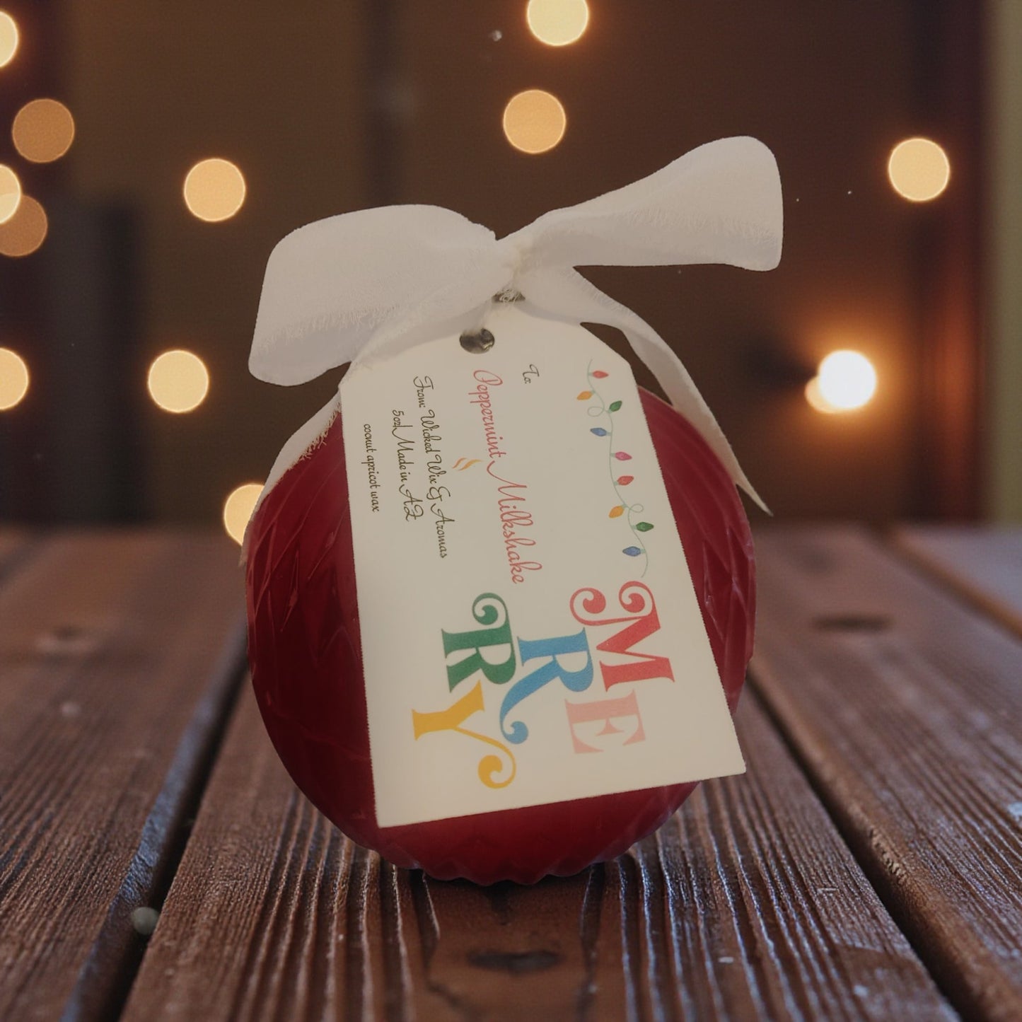 Holiday Candle Peppermint Milkshake Christmas Ornament 5 Oz.