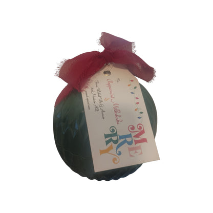 Holiday Candle Peppermint Milkshake Christmas Ornament 5 Oz.