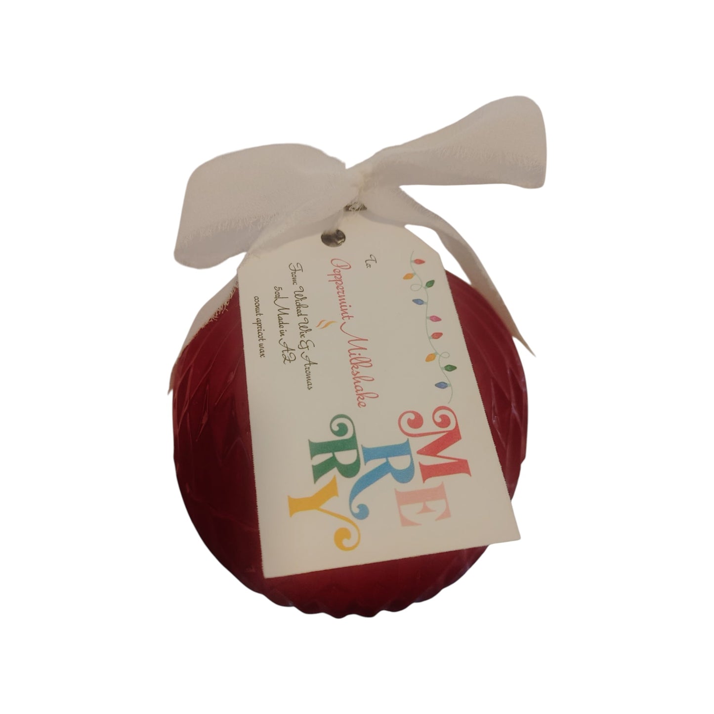 Holiday Candle Peppermint Milkshake Christmas Ornament 5 Oz.